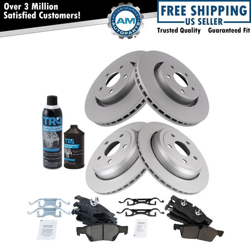 Front and Rear Brake Pad & Rotor Kit Fits 2011-2016 Dodge 2011-2016 Jeep