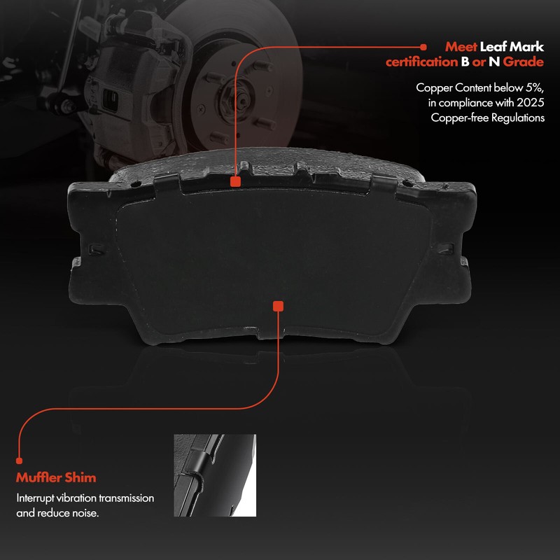 Disc Brake Rotor & Pad + Caliper for Lexus ES350 07-11 Toyota Avalon Camry Rear gallery