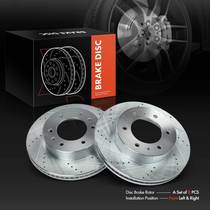 2x Front Left & Right Drilled Brake Rotor for Hummer H3 2006-2010 H3T 2009-2010 gallery