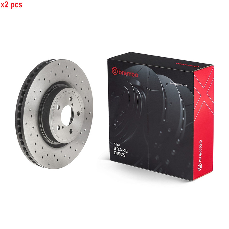 X2 PCS L&R SIDES FITS FOR SUBARU FORESTER 2.0 XT BRAKE DISC 09.A870.1X BREMBO