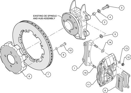 Wilwood 140-8740 DynaPro Front Big Brake Kit (Hat) 2002-2015 Mini Cooper 4 Pisto gallery
