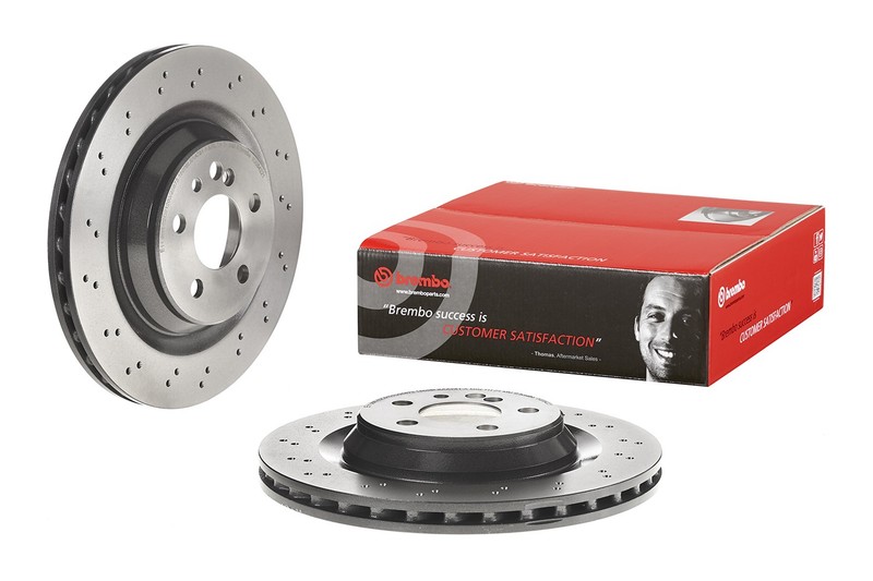 Brembo Rear Left or Right Drilled Coated Disc Brake Rotor 330mm For MB C215 W220