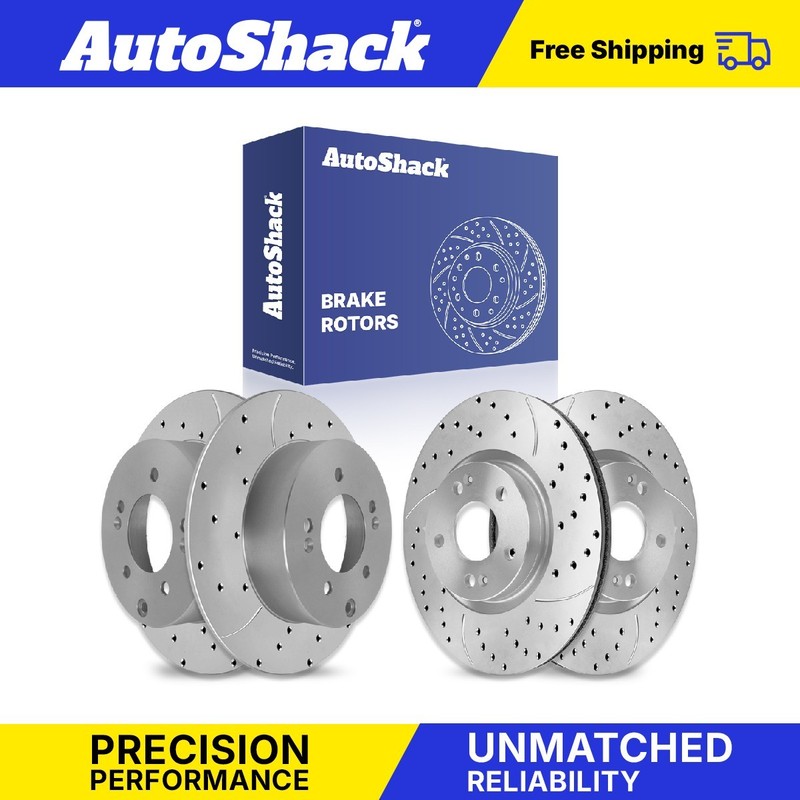 Front Rear Drilled Slotted Brake Rotors Set for Kia, Forte 2010-2013
