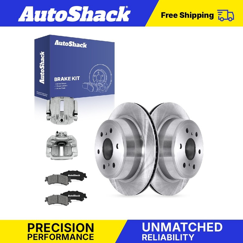 Rear Brake Rotors Ceramic Pads Calipers for GMC, Sierra 1500 Classic 2007