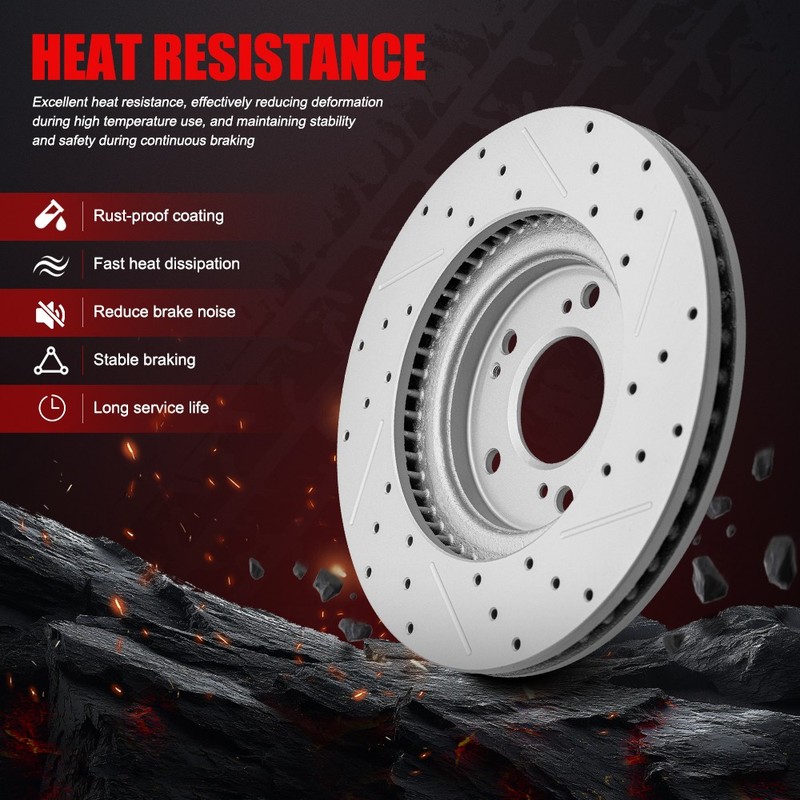Front Drilled Rotors & Brake Pads for Dodge Charger Magnum 300 RWD Challenger gallery