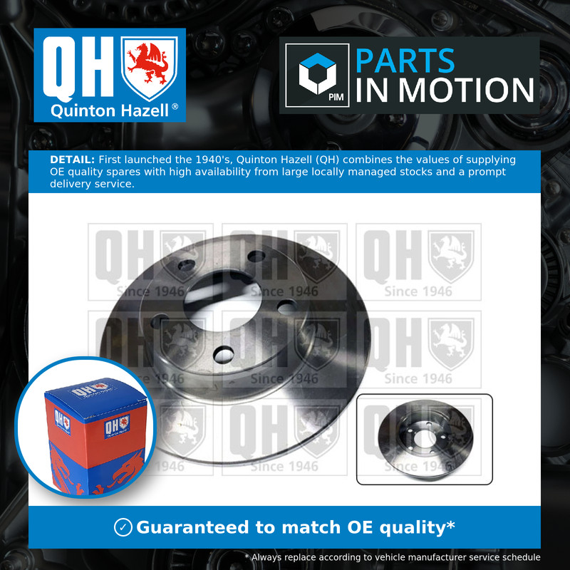2x Brake Discs Pair Solid Rear 255mm BDC5183 Quinton Hazell Set 4B0615601B New
