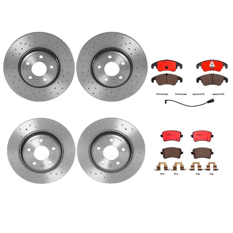 Brembo Front Rear Xtra Drilled Brake Kit Disc Rotors Ceramic Pads For Audi A4 A5