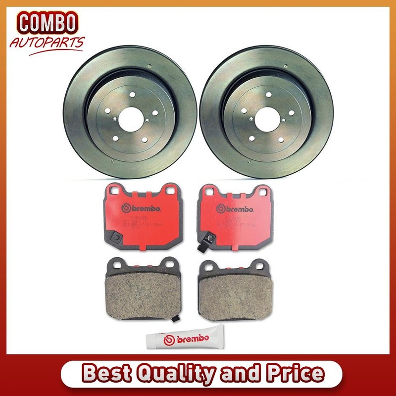 Brembo Rear Disc Brake Rotors Brake Pads for 2005 2006 2007 Subaru Impreza