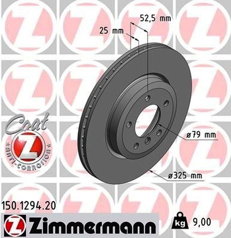 2x ZIMMERMANN FRONT Brake Disc Rotor Kit For BMW (E46 330) / 2006-2008 Z4 3.0si gallery