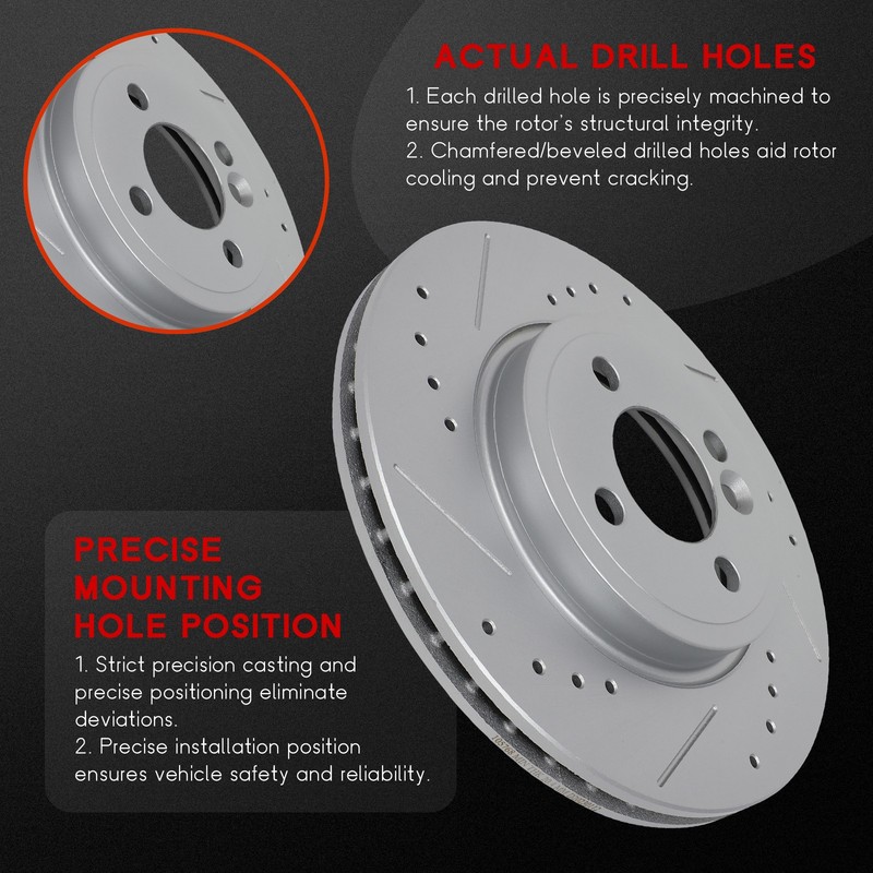 Drilled & Slotted Front Brake Rotors For 2011 2012 2013 2014 2015 Mini Cooper gallery