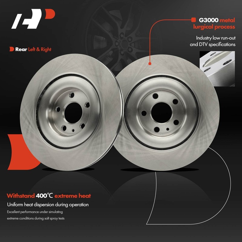 A-Premium Rear Disc Brake Rotors & Ceramic Pads for Volvo XC90 2016-2019 L4 2.0L gallery