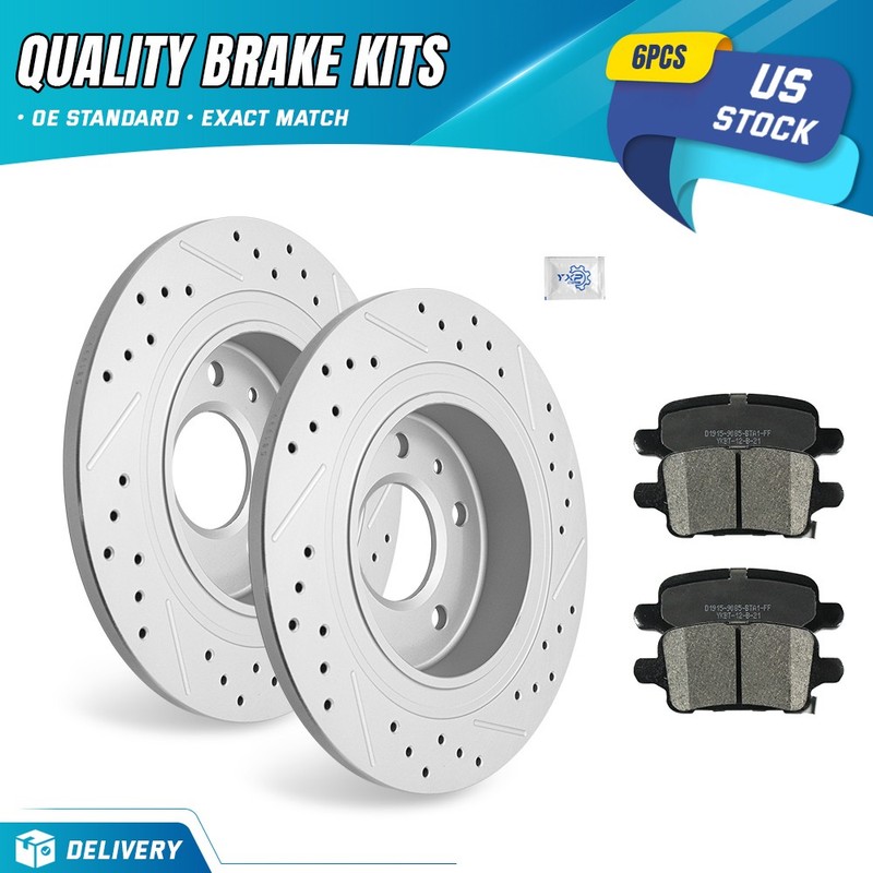 Rear Drilled Rotors Brake Pads for Chevy Equinox Terrain Regal TourX 2018-2020