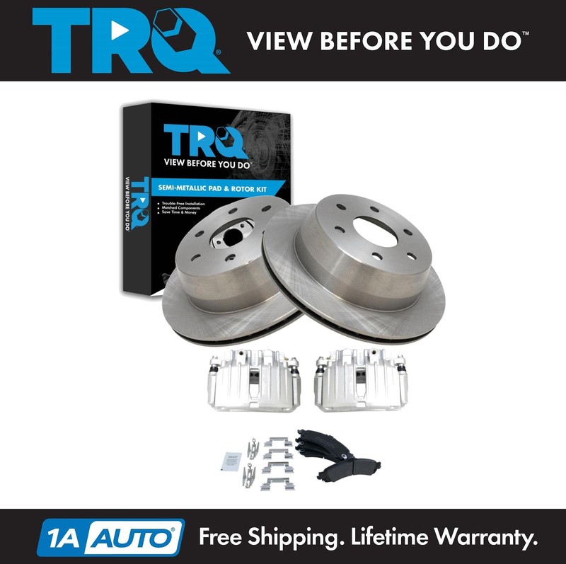 TRQ Rear Brake Pad & Rotor Kit Fits 2003 GMC Sierra 1500 2000-2001 Yukon XL 1500