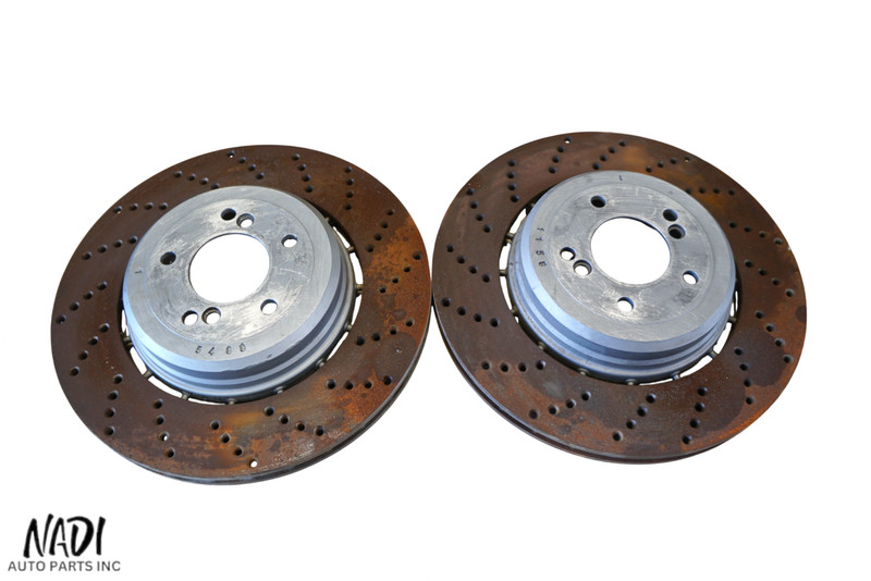 2006 - 2010 BMW E60 E63 E64 M5 M6 REAR LEFT & RIGHT BRAKE DISC ROTOR PAIR +USED