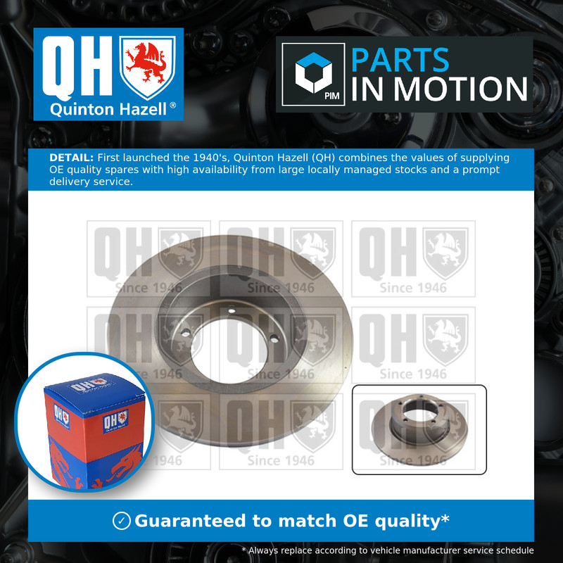 2x Brake Discs Pair Solid fits LAND ROVER 110/127 LDH 2.3D Front 84 to 87 10J QH