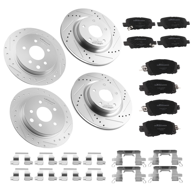 Front Rear Brake Disc Rotors+Ceramic Brake Pads Fit for Nissan Altima 2013-2023