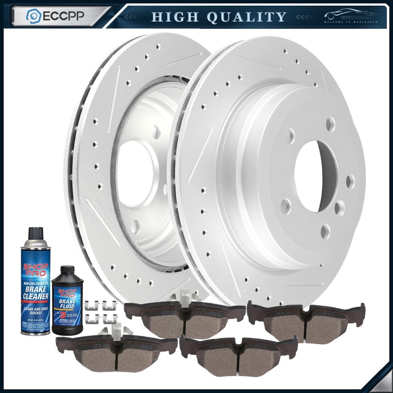 Rear Brake Rotors Ceramic Pads Drilled Slot For BMW 325xi 328i xDrive 328xi X1