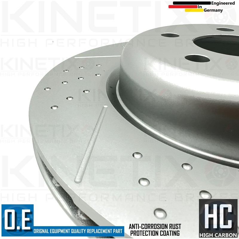 FOR BMW i4 G26 M50 DIMPLED GROOVED REAR BRAKE DISCS BREMBO PADS 345mm gallery