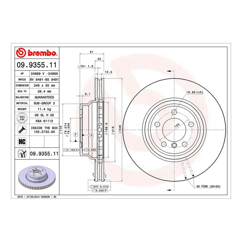 Brembo Front Disc Brake Rotor for 2002 2003 2004 2005 BMW 745Li gallery
