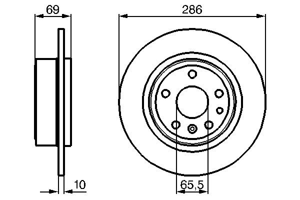 2X 0 986 478 478 Bosch brake disc for Saab