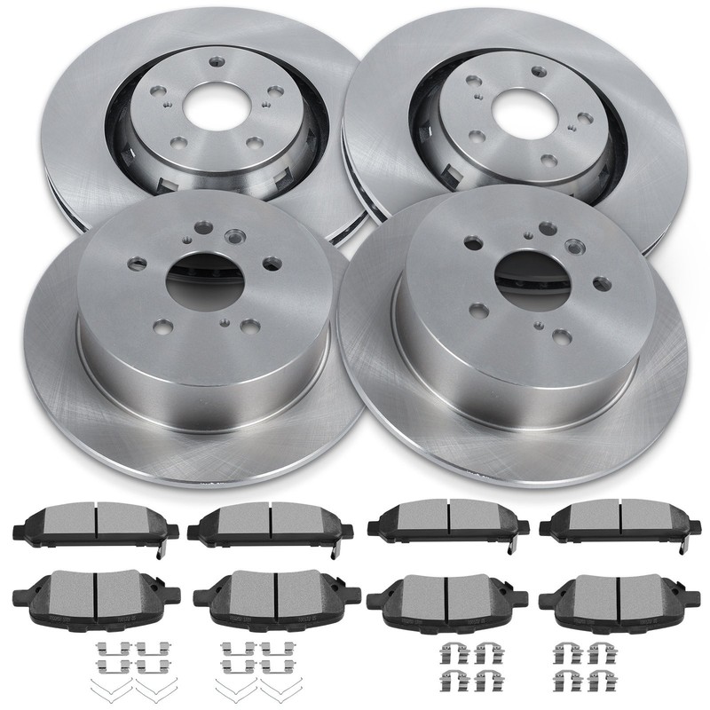Front And Rear Brake Rotors & Ceramic Pads For 2009 – 2016 Toyota Venza