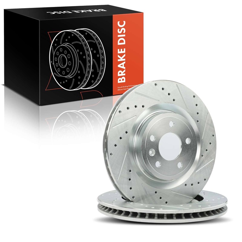 2Pcs Front Side Drilled Brake Rotors for Ford Mustang 2011-2014 V8 3.7L V6 5.0L gallery
