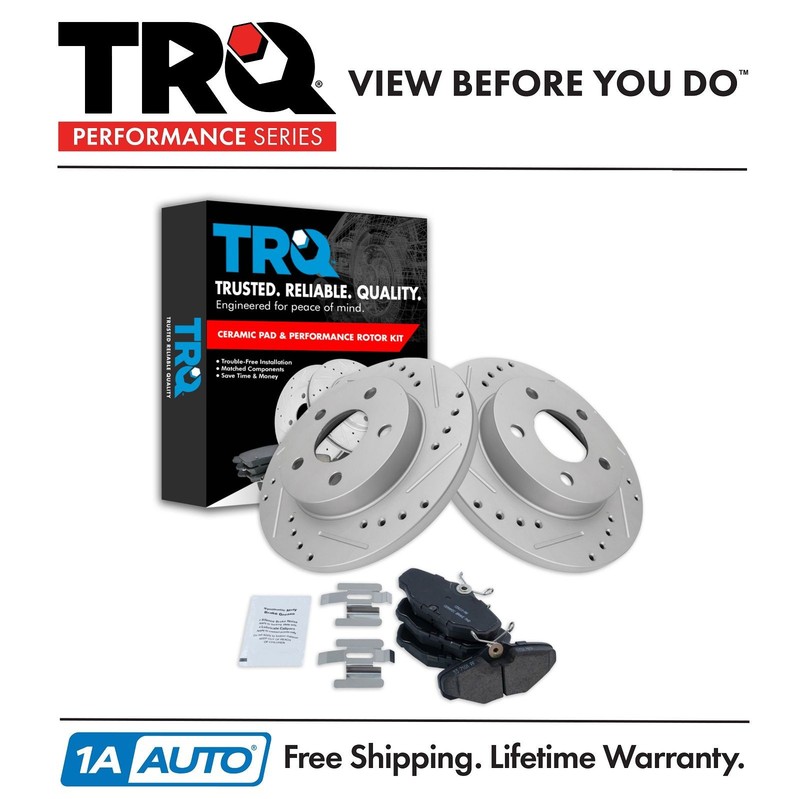 TRQ Performance Rear Brake Pad & Rotor Kit For 1993-2002 Lincoln Continental