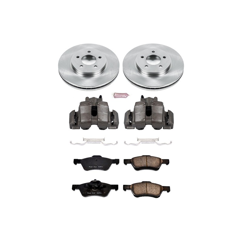 Powerstop Front 302.8mm Discs Calipers Pads Kit for 05-06 Escape 05-07 Mariner