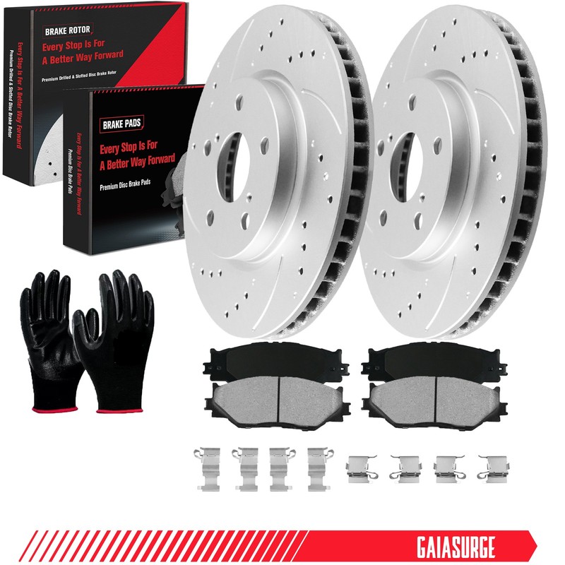 Front Slotted Rotors Ceramic Brake Pads For Lexus IS250 2006-2008 2014-2015 RWD