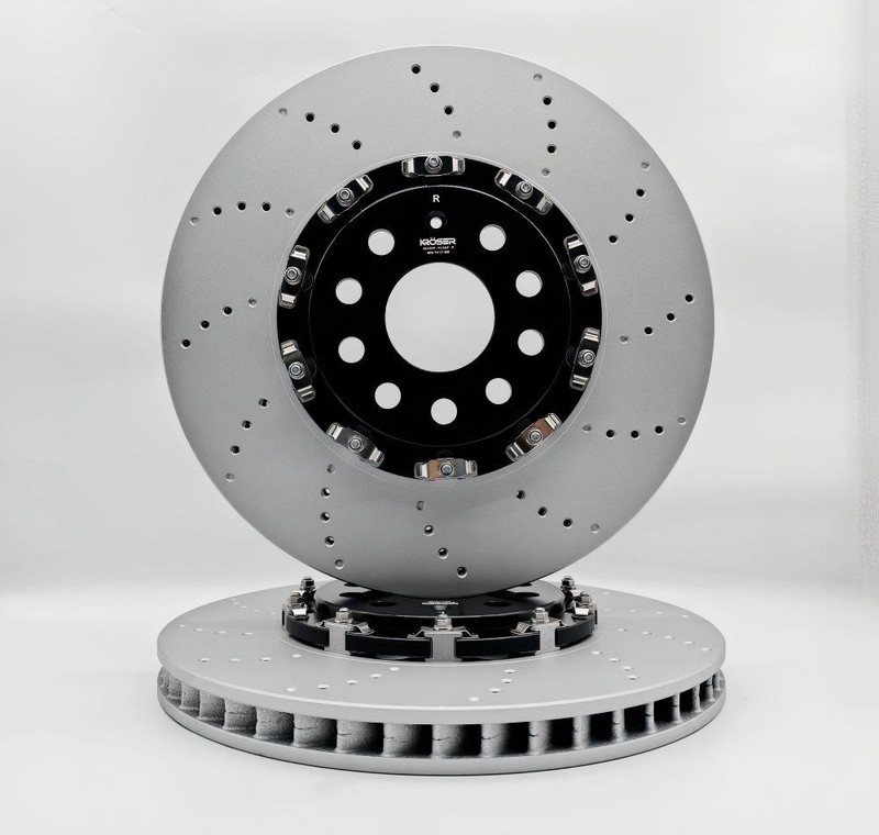 Two-Pieces Front Drilled Floating Brake Discs Rotor 340mm For Audi VW 2015-2024 gallery