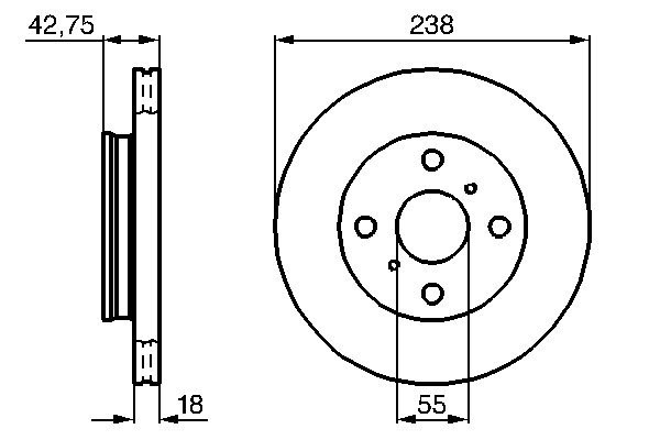 2X 0 986 478 438 Bosch Brake Disc for Toyota