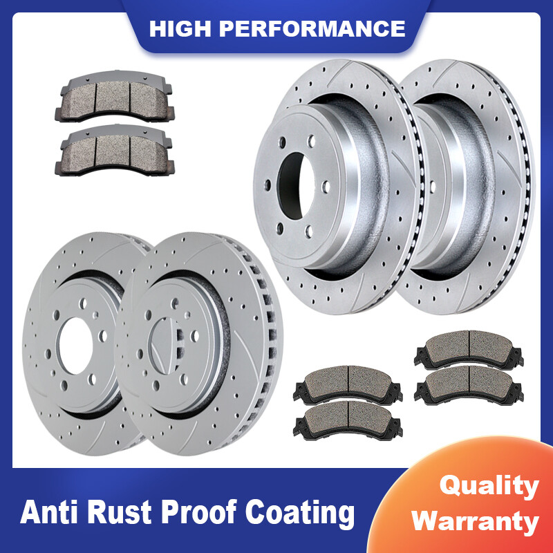 Front Rear Brake Rotors Brake for Ford F-150 6 Lug Rotor and Pad Disc Brakes Kit