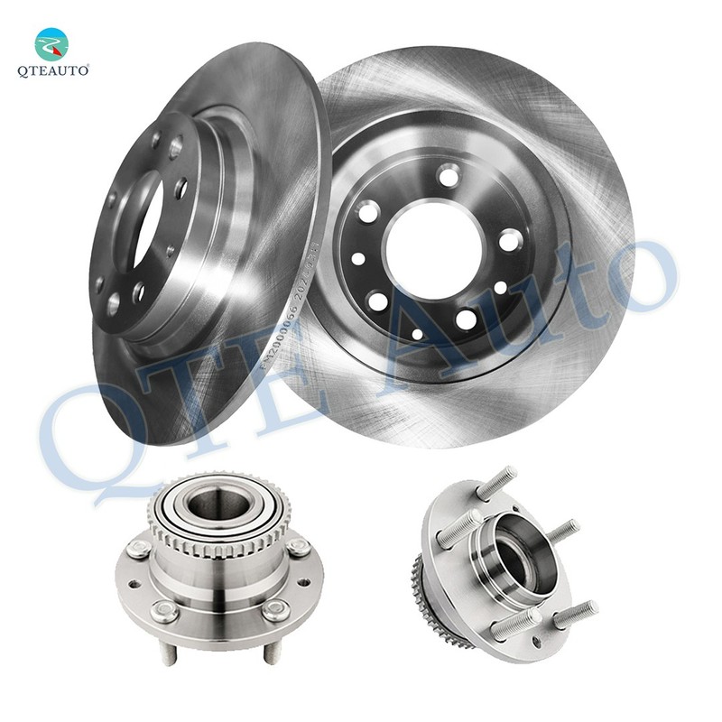 Set 4 Rear 280mm Brake Disc Rotors-Wheel Hub Bearing For 2006-2011 Mercury Milan