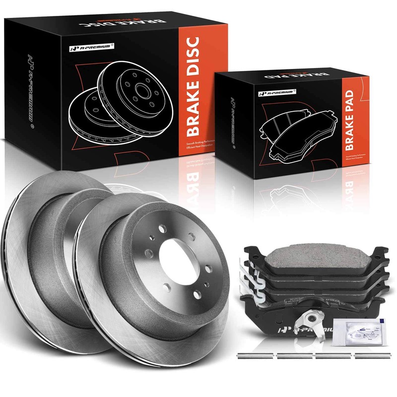 A-Premium Rear Disc Disc Brake Rotors & Ceramic Pad for Ford F-150 04-11 Lincoln