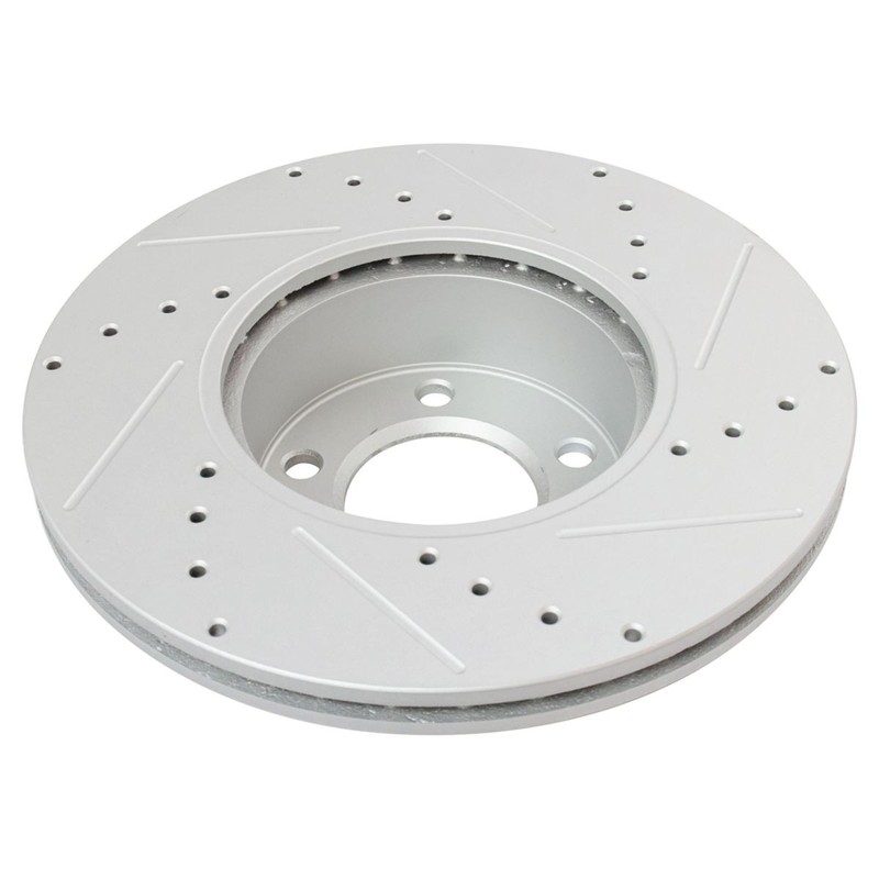 Front Ceramic Brake Pad Performance Drilled Slotted Coated Rotor Kit gallery