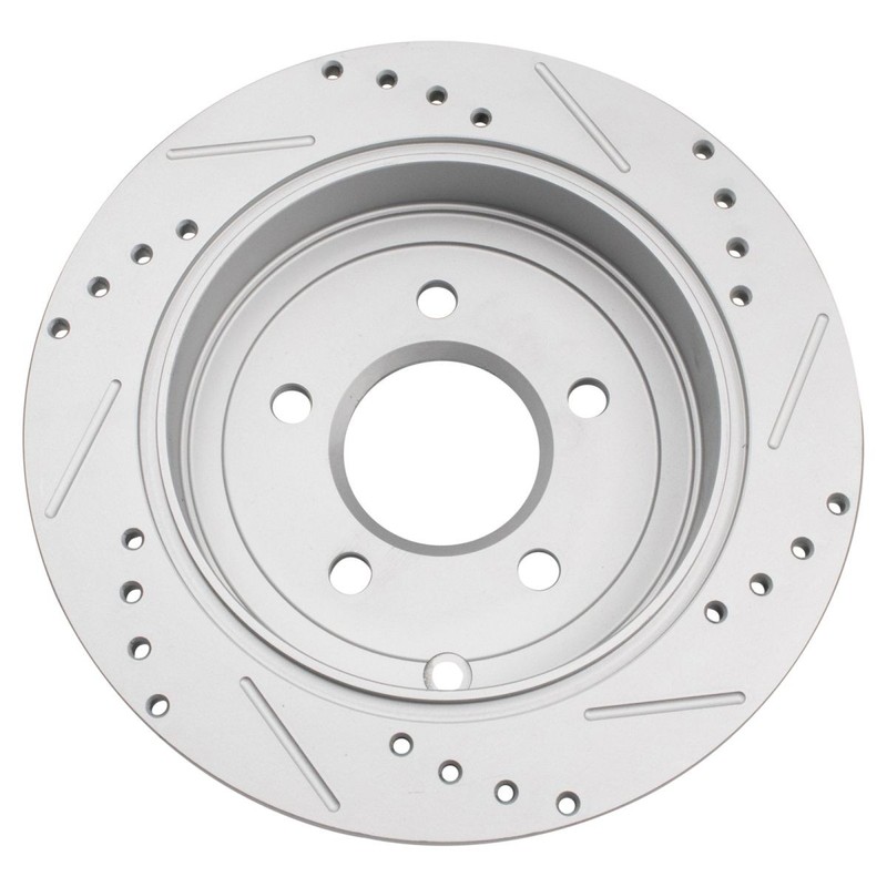 Performance Rear Drilled Slotted Coated Brake Rotor Set for GM New gallery