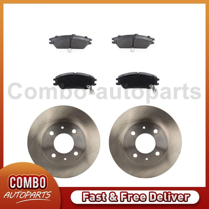 Front Disc Rotors Semi-Metallic Pads for 2000-2002 Hyundai Accent
