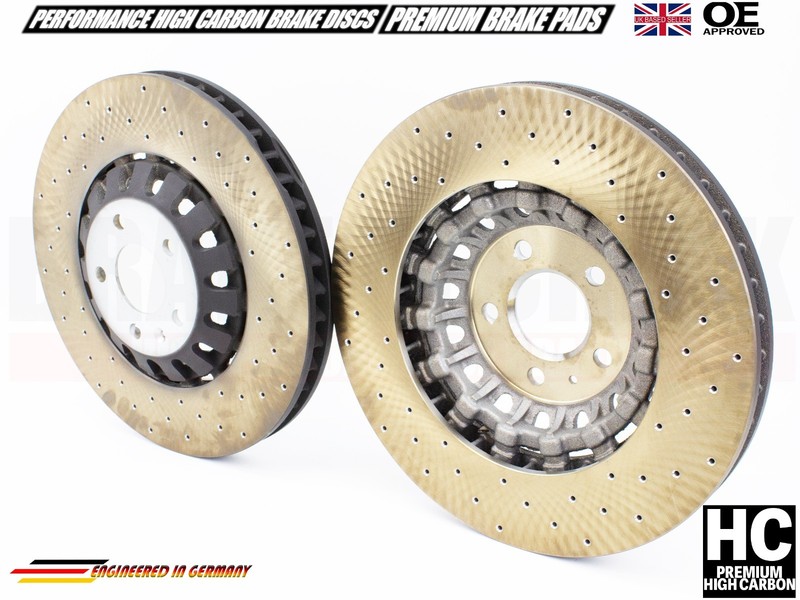 FOR AUDI S4 S5 A6 A7 A8 Q7 Q8 SQ5 S7 FRONT BRAKE PADS DISC CROSS DRILLED 375MM gallery