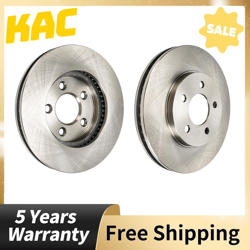 Set of 2 Front Vented Coated Brake Rotors Fits Ford Mustang V6 4.0L 2005-2010