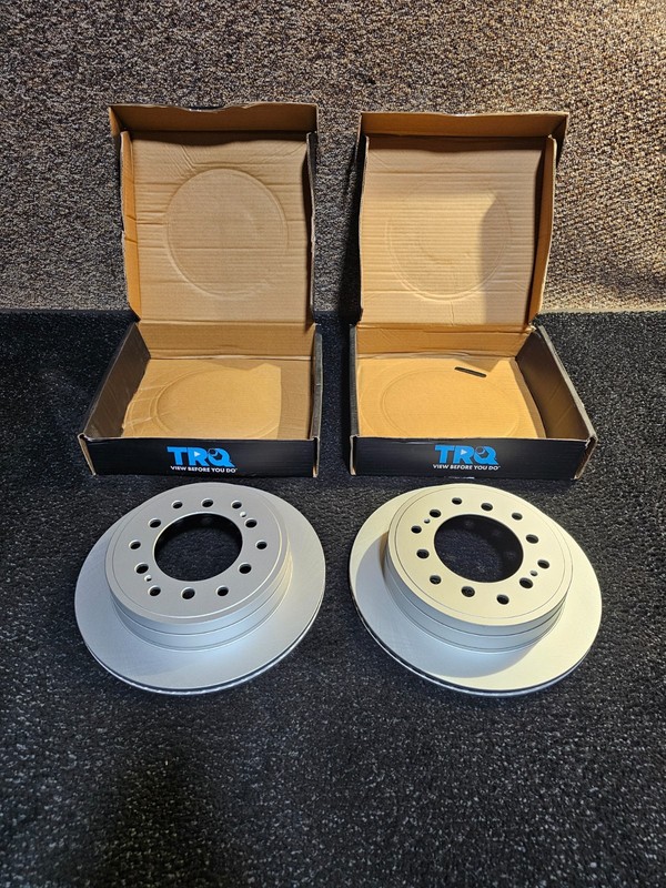 (QTY 2) TRQ BRA78488 G Coated Brake Rotor For Toyota 4Runner FJ Cruiser Truck