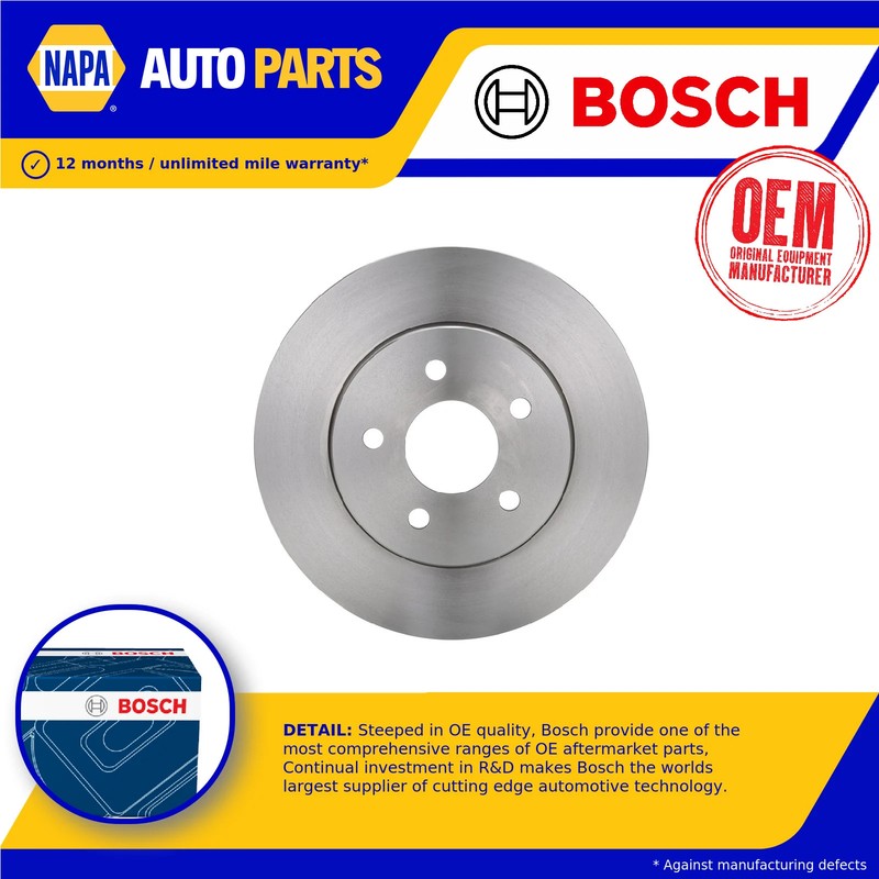 2x Brake Discs Pair Solid fits FORD MONDEO Mk3 1.8 Rear 00 to 07 280mm Set Bosch