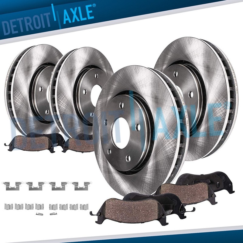 Front Rear Drilled and Slotted Rotors Ceramic Brake Pad for 2007-2015 Mazda CX-9