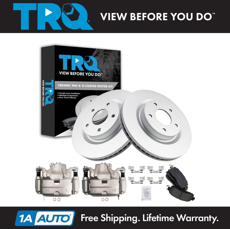 TRQ Brake Pad & Rotor Kit Ceramic Premium G-Coated Fits 2013 Nissan Altima