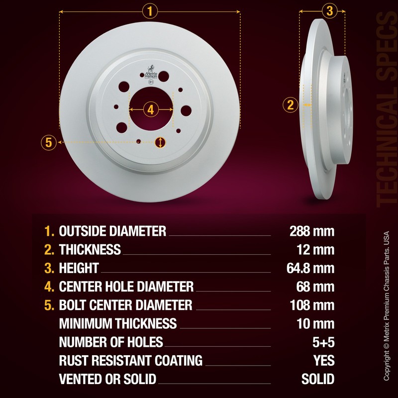 Rear Disc Brake Rotor For 01-09 Volvo S60 99-06 S80 01-07 V70 03-07 Xc70 gallery