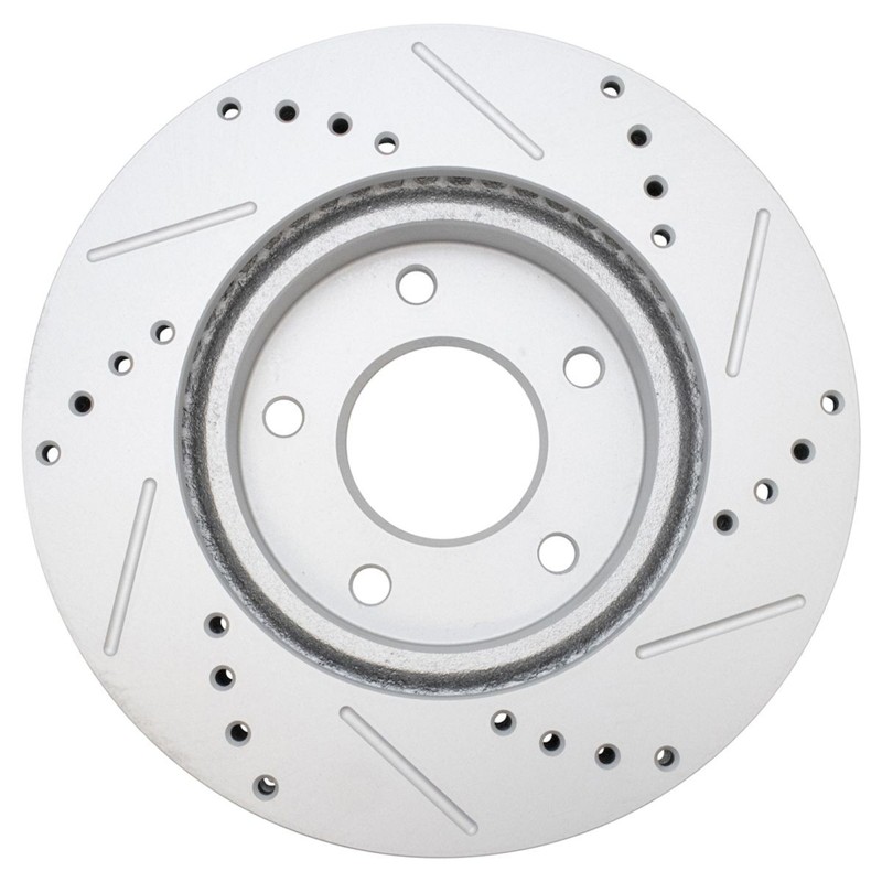 Performance Brake Rotor Drilled Slotted Front Coated Pair for Chrysler gallery
