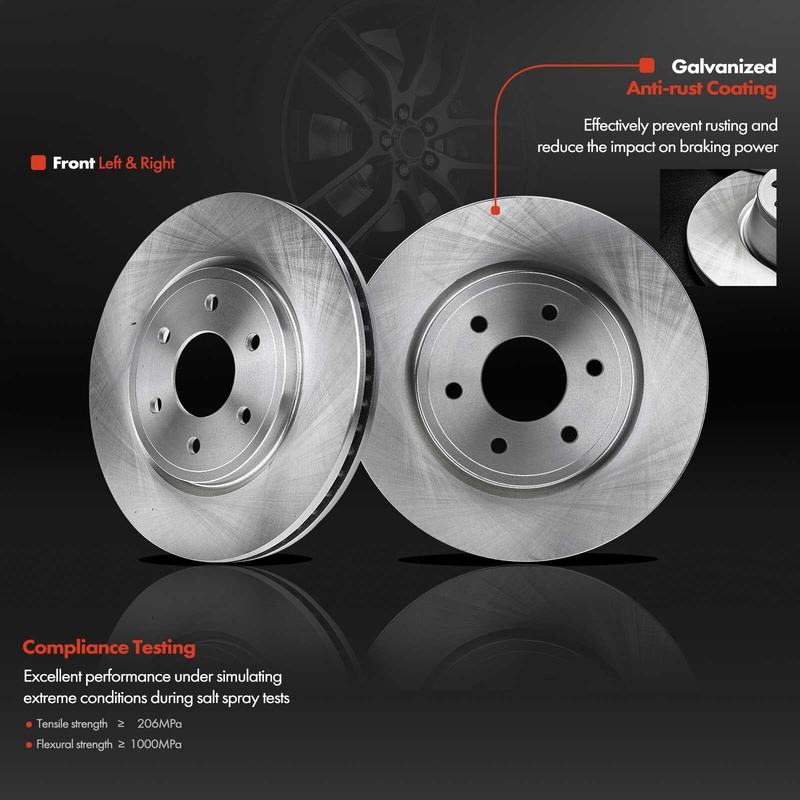 Front Disc Brake Rotors & Pads + Hub Bearing for Nissan Frontier Suzuki Equator gallery