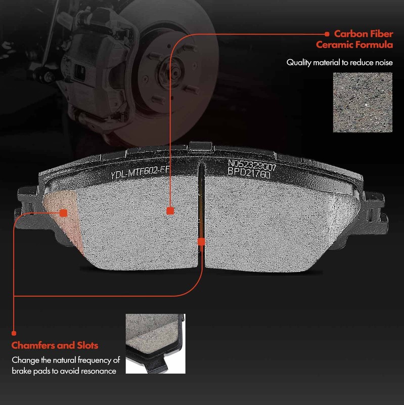 Front Drilled Brake Rotors & Ceramic Brake Pads for Toyota Corolla Prius Prime gallery