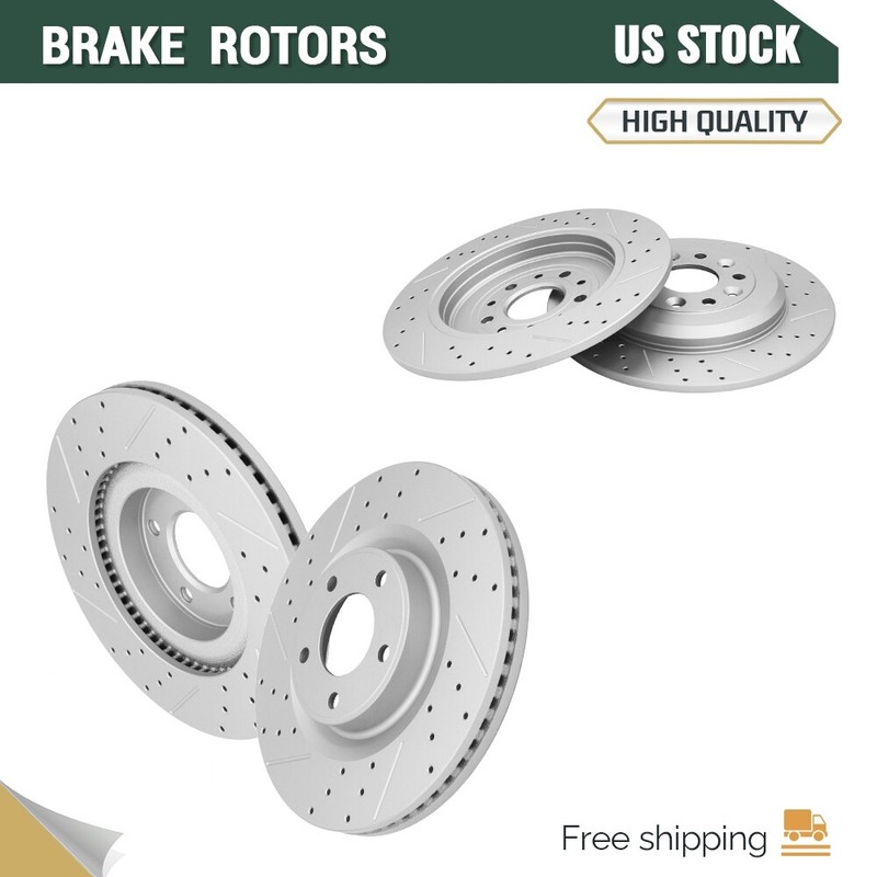 Front and Rear Drilled Slotted Brake Rotor for 2011 – 2015 Ford Edge Lincoln MKX