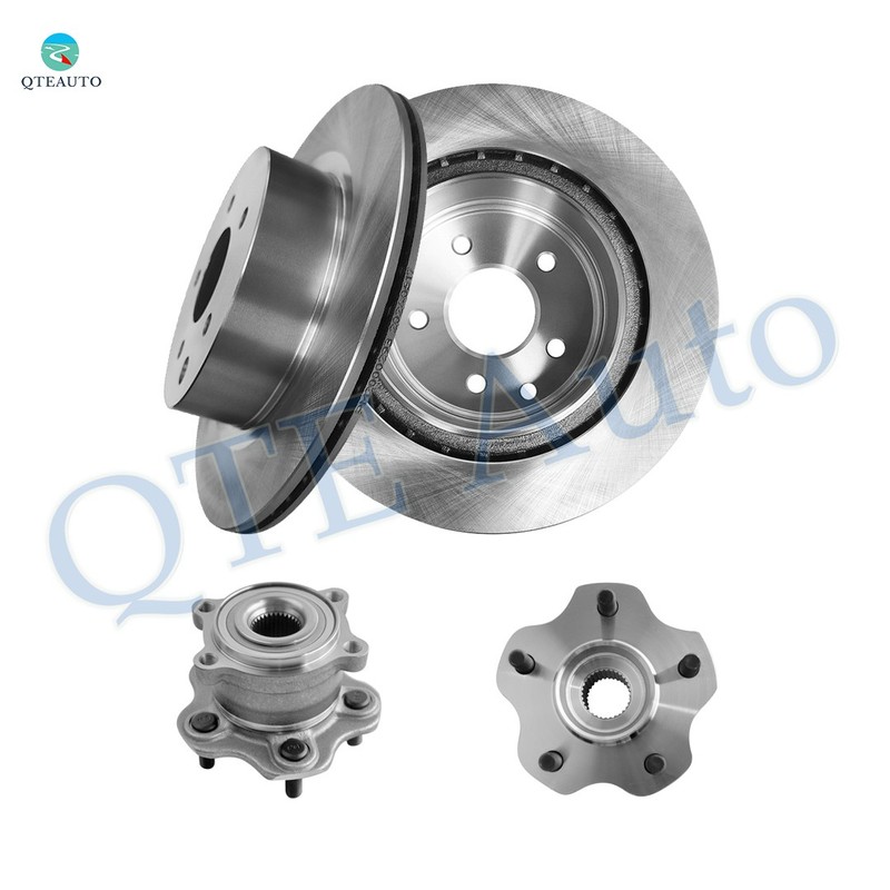 Set 4 Rear 308mm Brake Disc Rotors-Wheel Hub Bearing For 2014-2017 Infiniti QX50