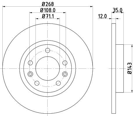 2X Mintex MDC2608 Rear Brake Discs 268mm Solid Fits Citroën Ds Fiat Opel Peugeot